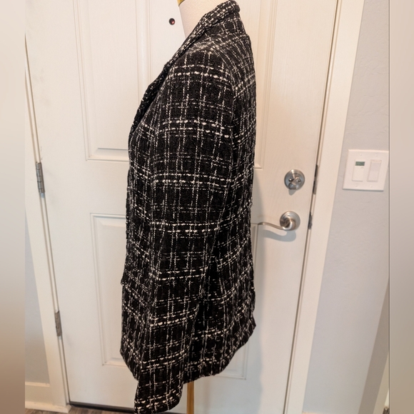 THE DROP Blake Long Blazer Black Boucle Single Button Size Medium NWT - Picture 7 of 15